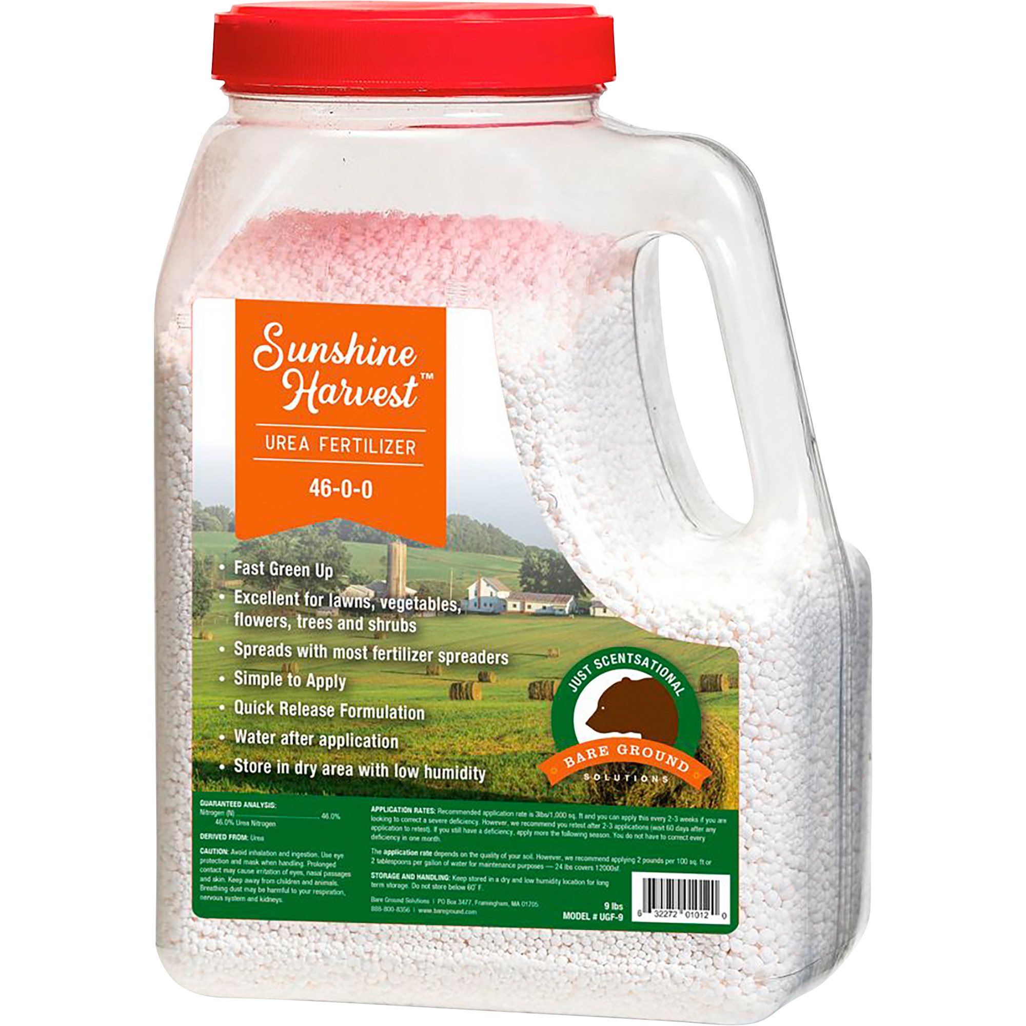Bare Ground NuJS Just Scentsational Sunshine Harvest Urea Fertilizer — 9-Lb. Shaker Jug, Model# UGF-9